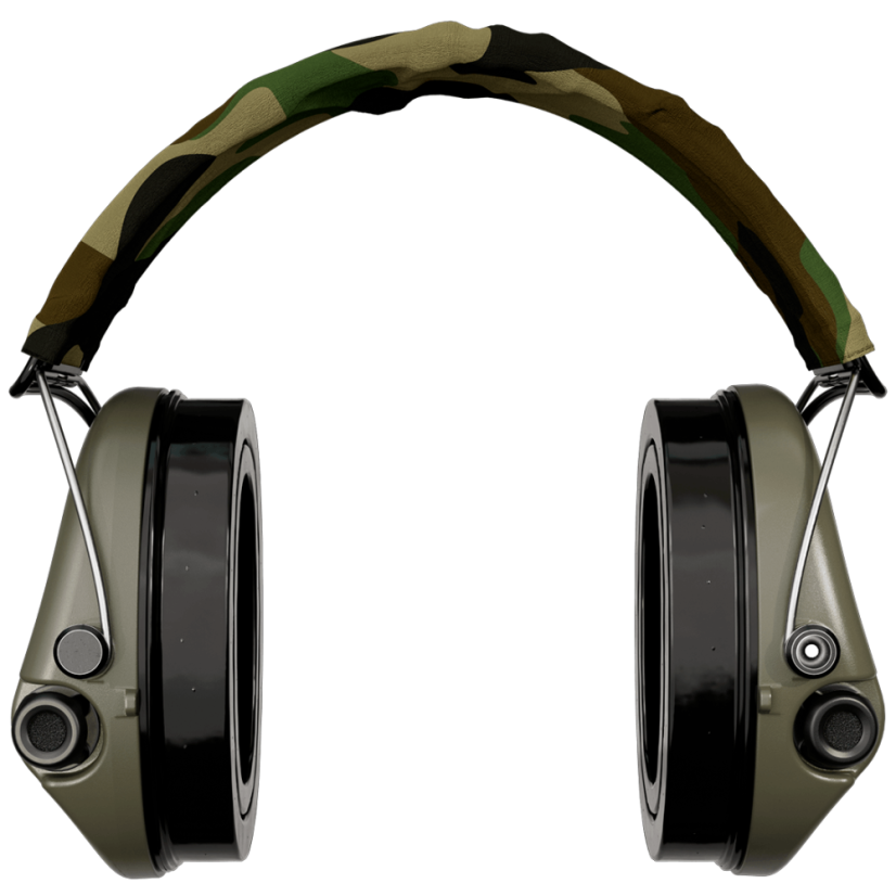 Sordin Supreme Pro-X LED  - green shells, camo fabric, gel earcups, LED light