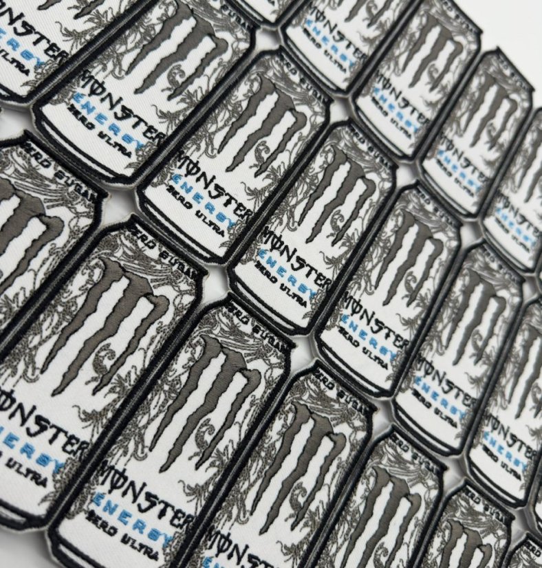 White Monster Energy nášivka