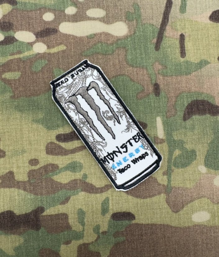 White Monster Energy nášivka