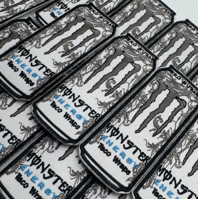 White Monster Energy nášivka